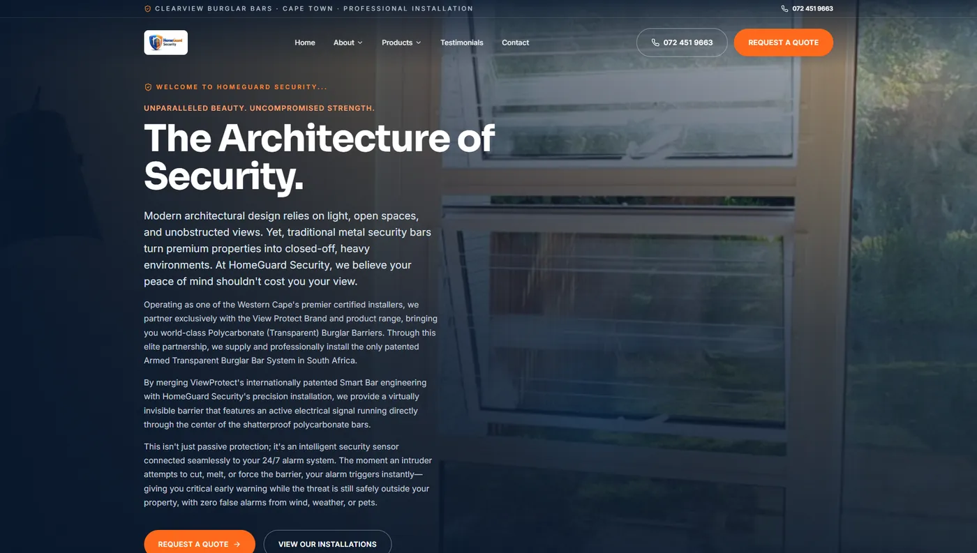 HomeGuard Security website