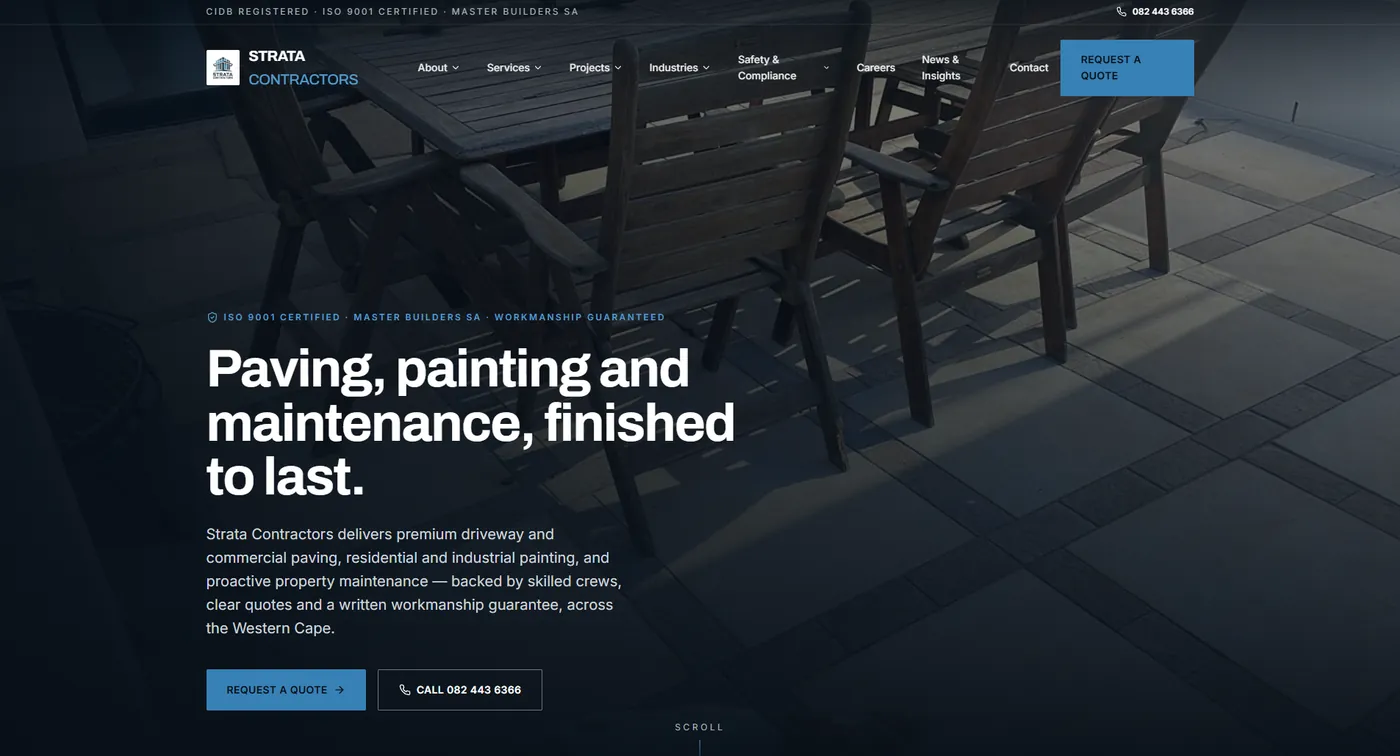 Strata Contractors website